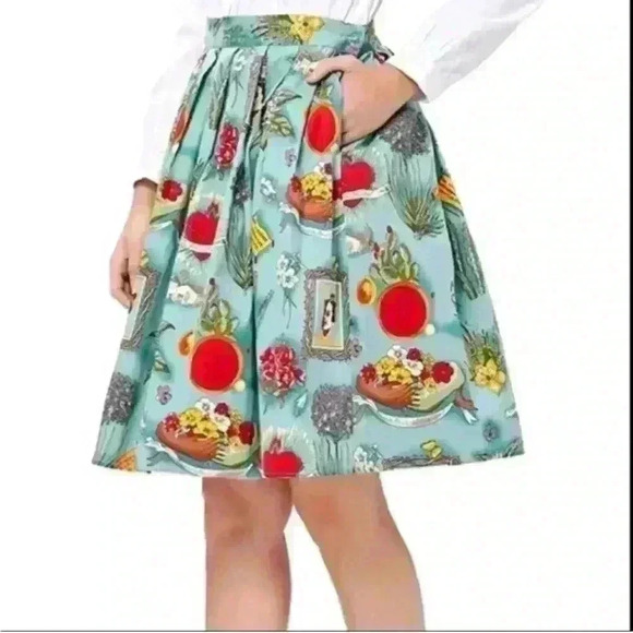 Grace Karin Frieda Kahlo ModCloth Steampunk Rockabilly Pleated Skirt Size XL - Picture 1 of 9